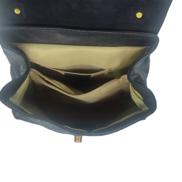 Genuine Charlie Leather Black with Fur Donatelia Large Handbag & Crossbody - Picture 7 of 13